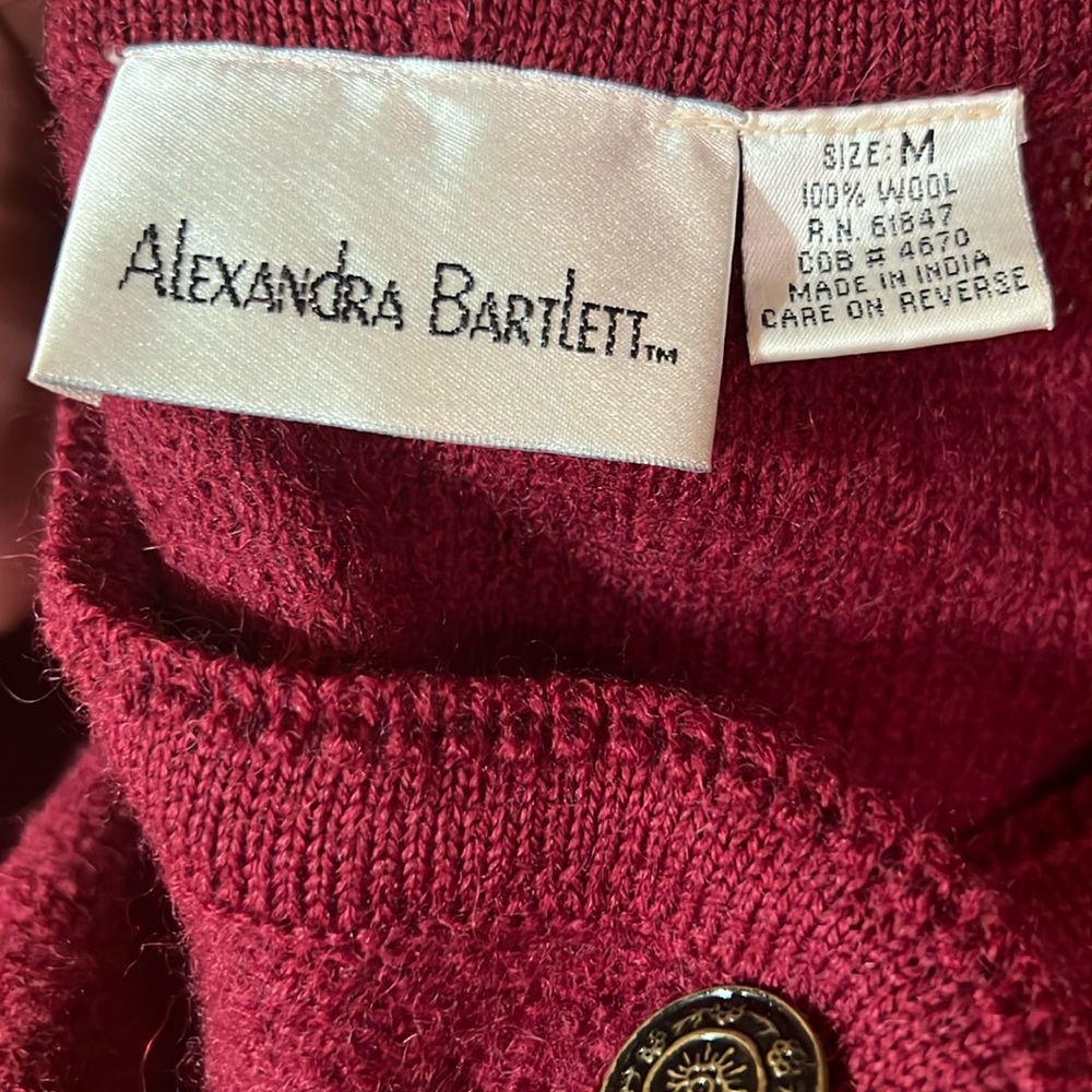 Alexandra Bartlett Wool Button Down Jacket Size M… - image 3